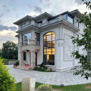 衢州 白麻花岗岩私人别墅干挂石材豪华定制