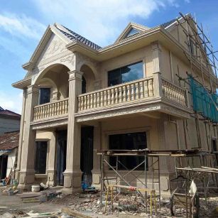 衢州 黄金麻花岗岩石材私人别墅雕花门楼柱阳台栏杆