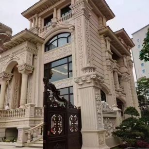 衢州 黄金麻花岗岩别墅外墙干挂效果展示