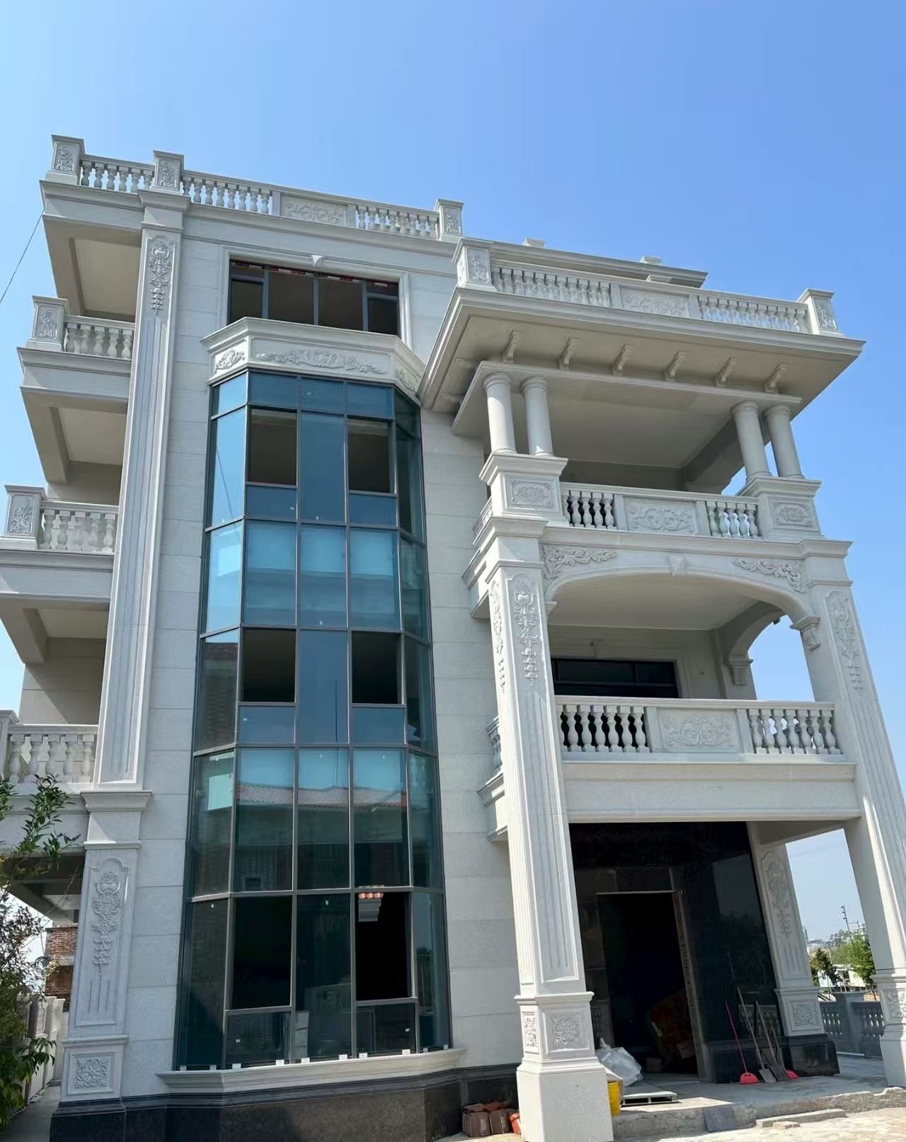 衢州 白麻花岗岩别墅外墙干挂效果展示