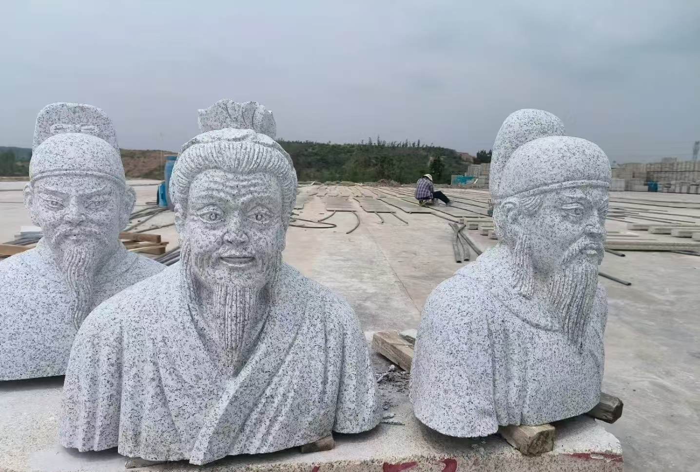 衢州 白麻花岗岩石材人物立体雕刻