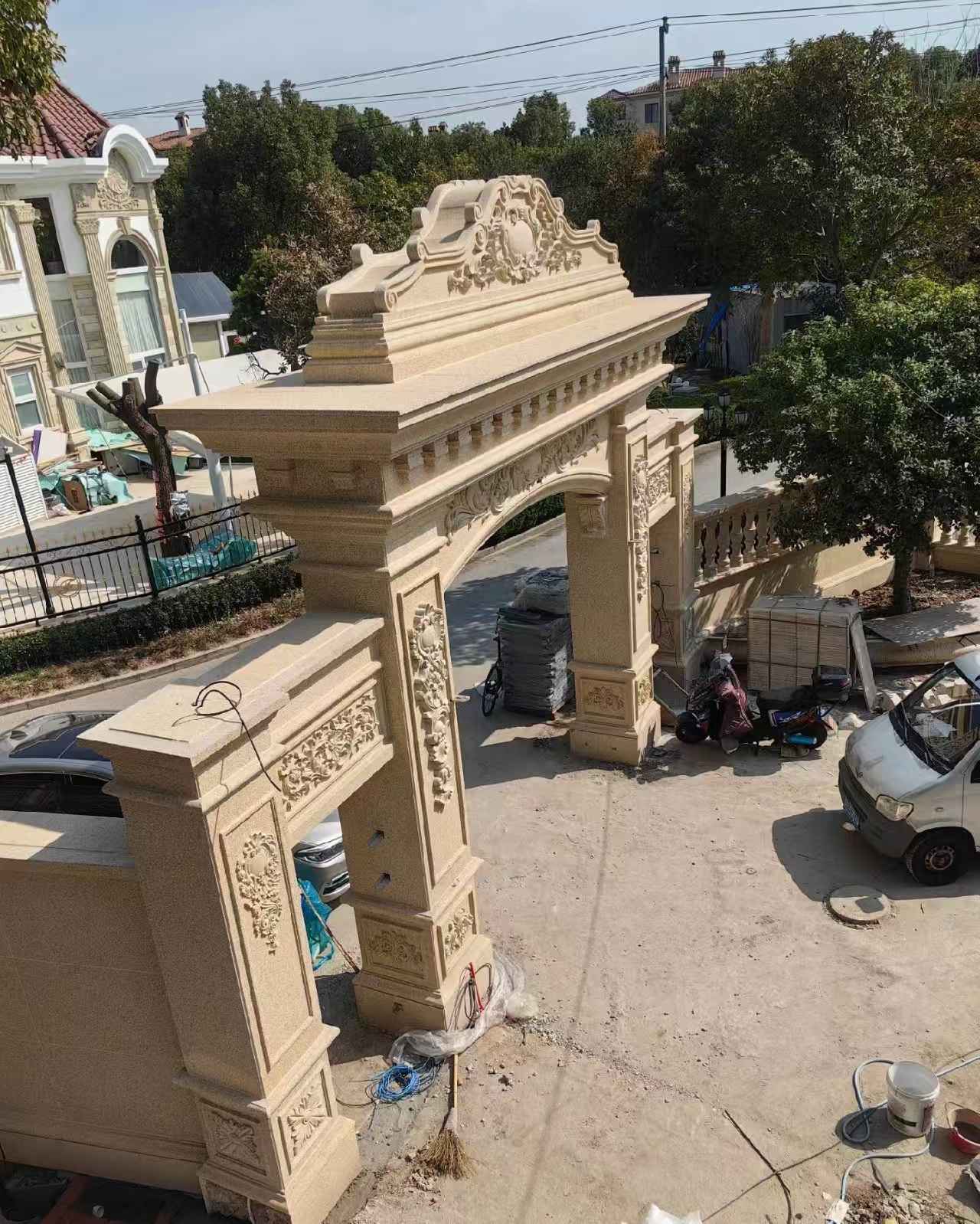 衢州 黄金麻荔枝面花岗岩别墅门楼