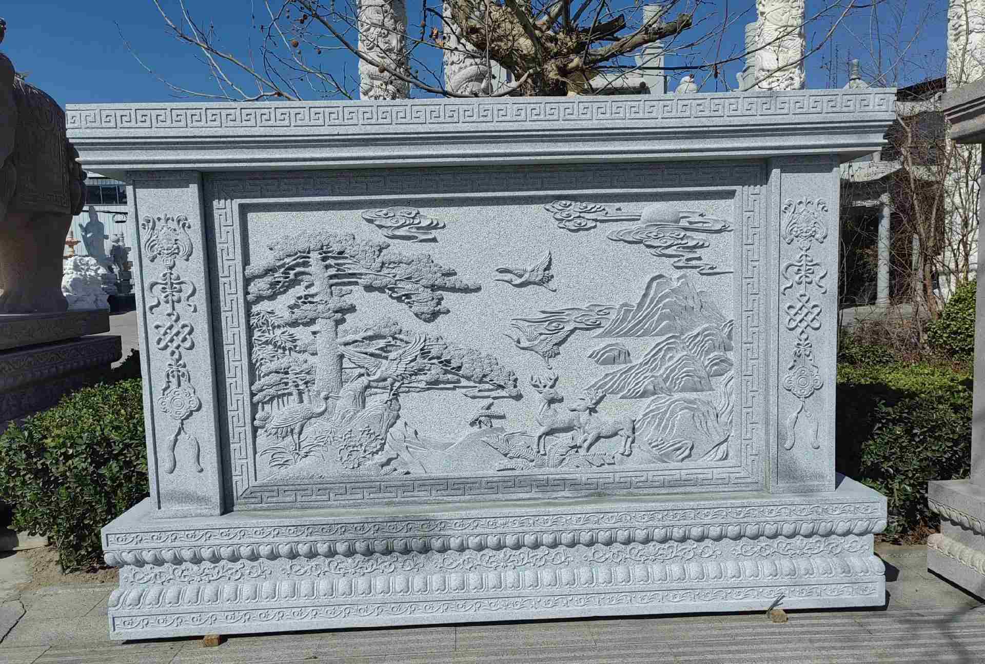 衢州 芝麻白大型照壁，屏风，影壁