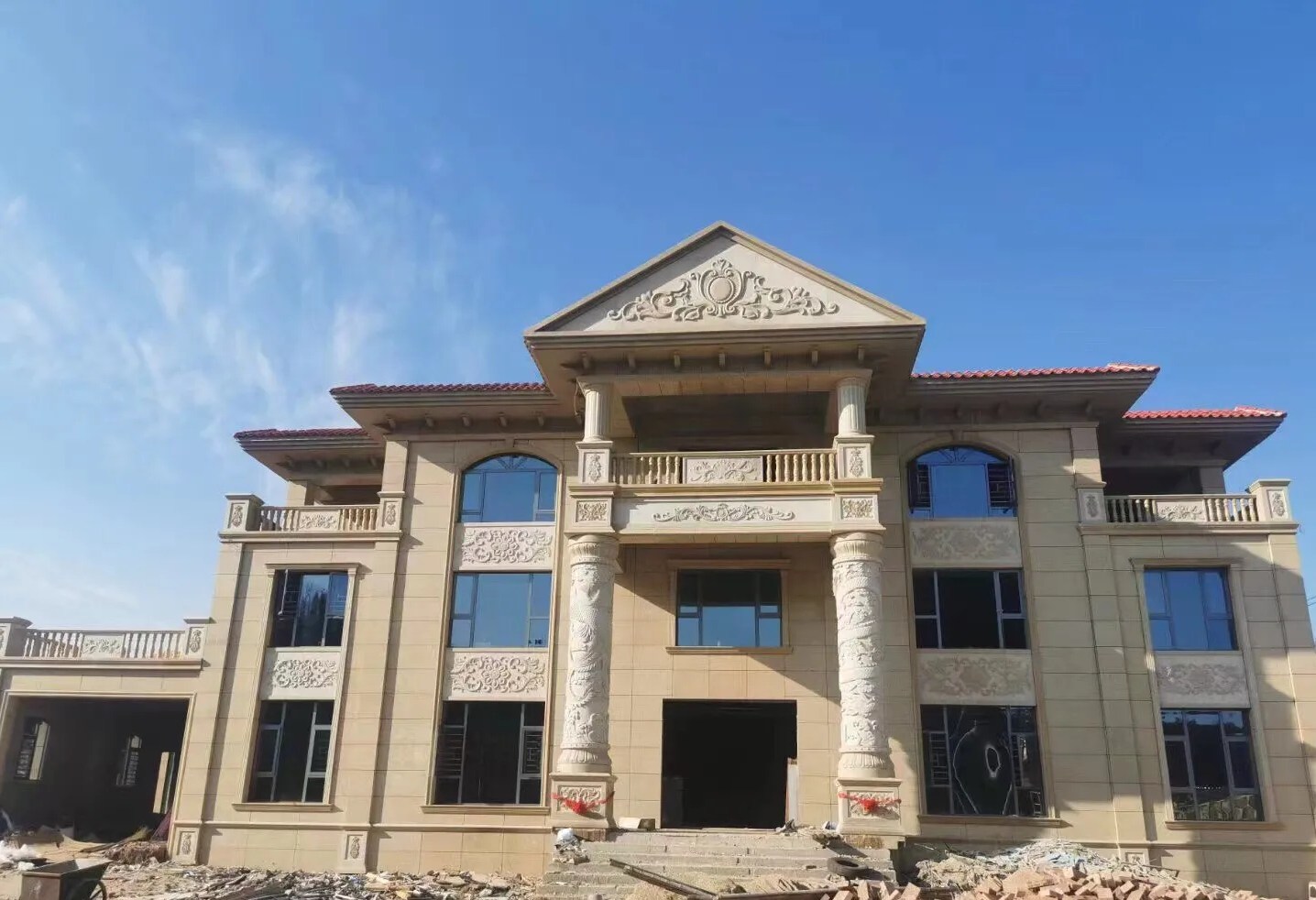 衢州 黄金麻花岗岩别墅外墙干挂